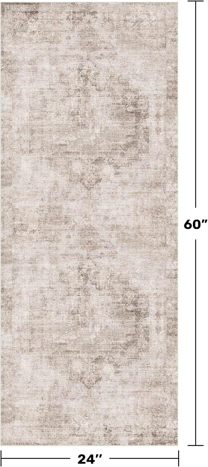 Washable Non Slip Stain Resistant 2x5 Runner Rug - Image 2