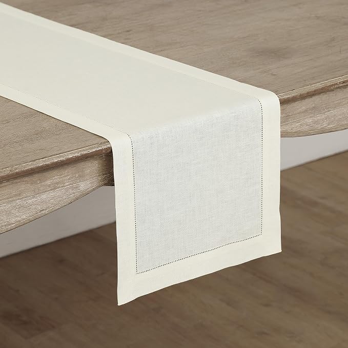 Solino Home Linen Ivory Table Runner 60 Inches - Image 2
