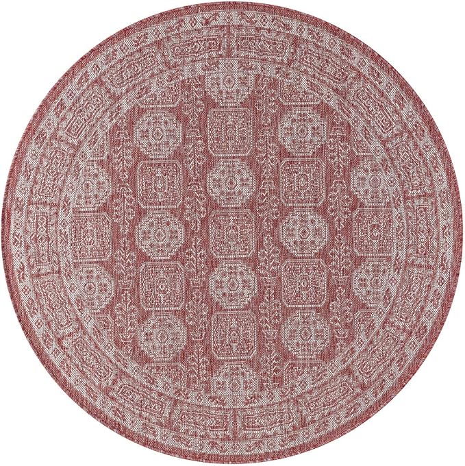 Keen Home Design Terrace Outdoor Round Rug - 5ft Round Washable Indoor/Outdoor - Image 3