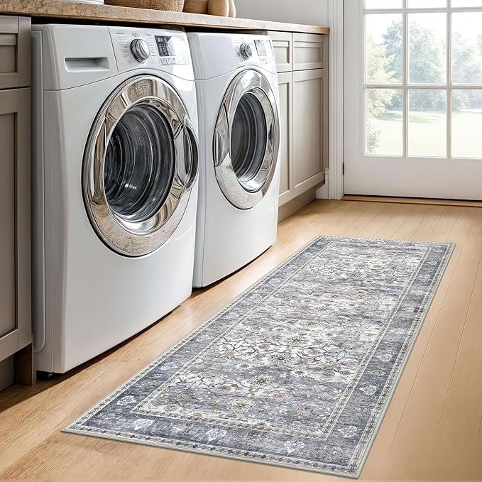 KUTA Vintage Floral Washable Hallway Runner, 2x5 Runners - Image 3