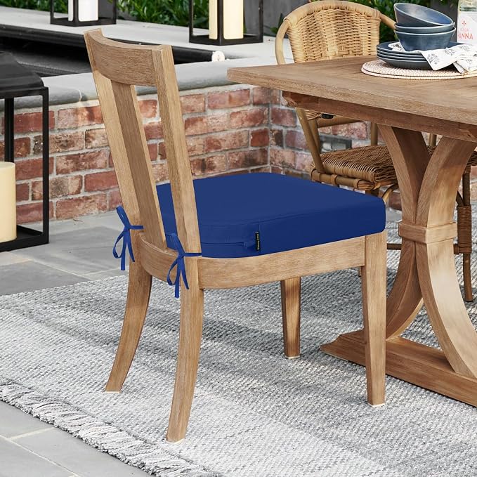 idee-home Outdoor Chair Cushions Set of 2, Thick 19" x 19" x 3" Outdoor Seat - Image 6