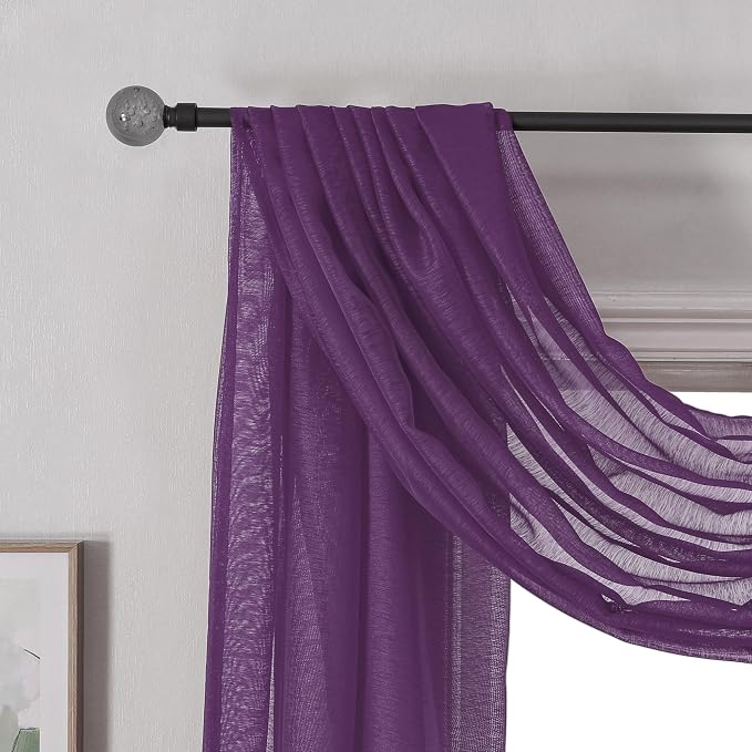 DONREN 144 Inch Length Window Scarf - Image 5