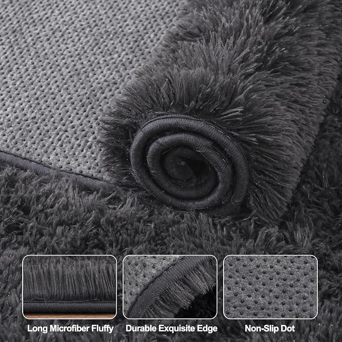 Upgrade Non-Slip Plush Rugs for Living Room, Soft Shaggy Carpets for Living Room - Image 7