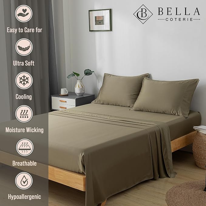 Bella Coterie Luxury Bamboo Viscose Twin Size Sheet Set | 100% Organically - Image 2