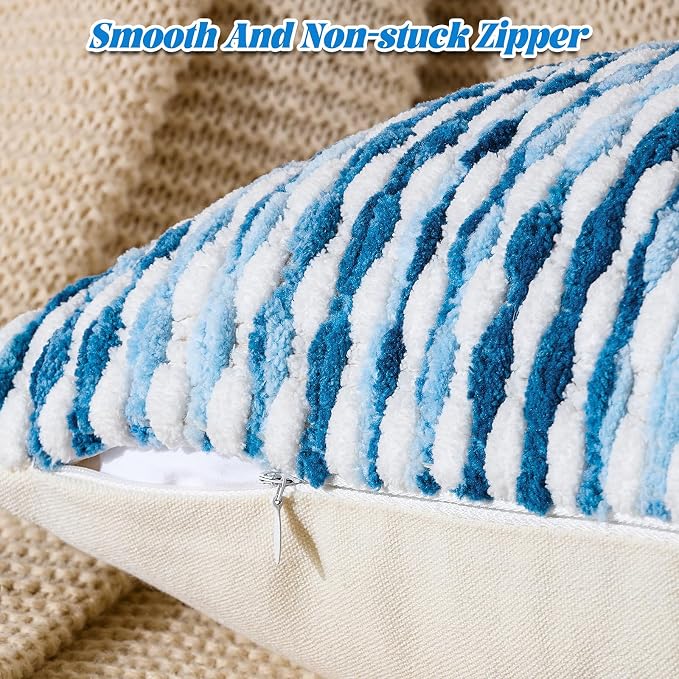 AmHoo Boho Chenille Pillow Cover Decorative Tufted Pillowcase - Image 2