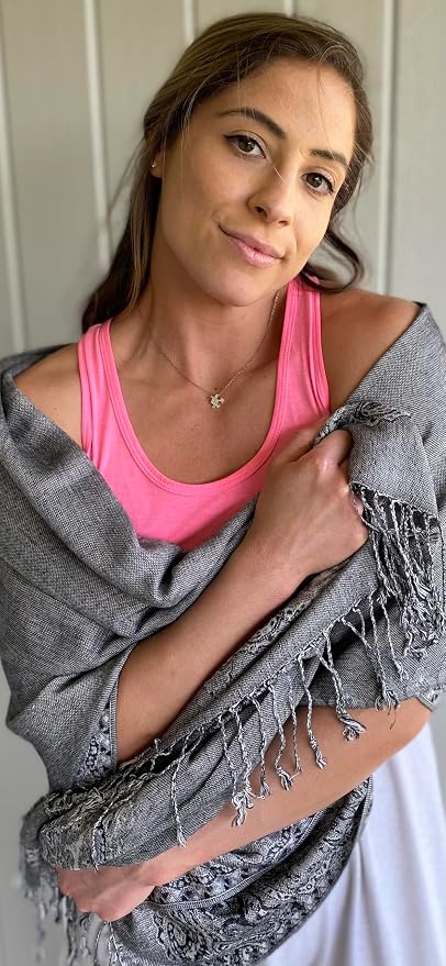 Achillea Big Paisley Pashmina Shawl Wrap - Image 2