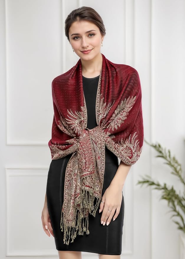 Achillea Big Paisley Pashmina Shawl Wrap - Image 4