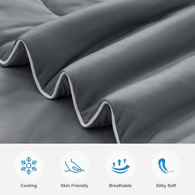 EASELAND Cooling Comforter King, Cold Touch Fabric Absorbs Body Heat, - Image 2