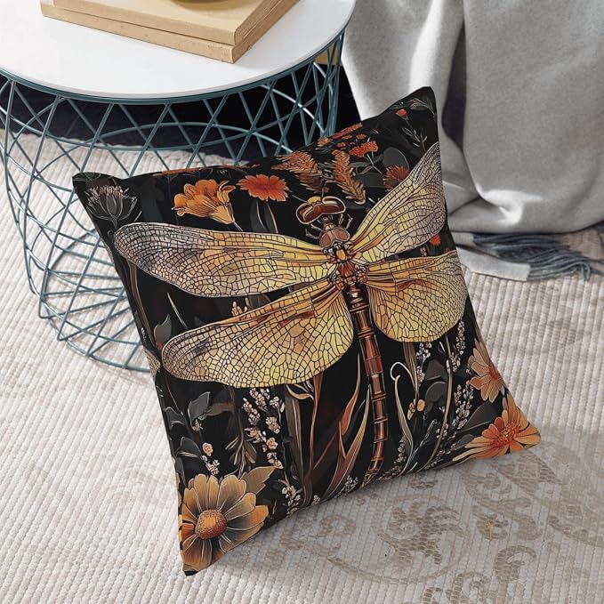 William Morris Abstract Vintage Floral Dragonfly Design 18x18 inches Throw - Image 5