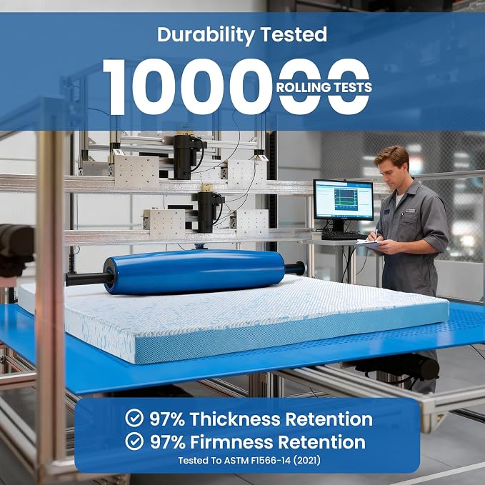 OhGeni 3 Inch Cooling Full Size Gel Memory Foam Mattress Topper Pad, Washable - Image 5