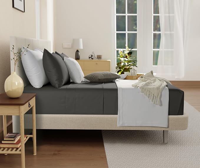100% Organic Cotton Twin Sheets Set, 300TC Sateen Weave 3 PC Twin Bed Sheets - Image 2