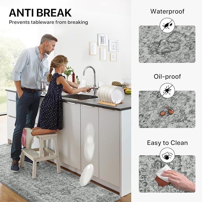 GENIMO Kitchen Mats for Floor 2PCs, Washable Anti Fatigue Mat for Cushioned - Image 5