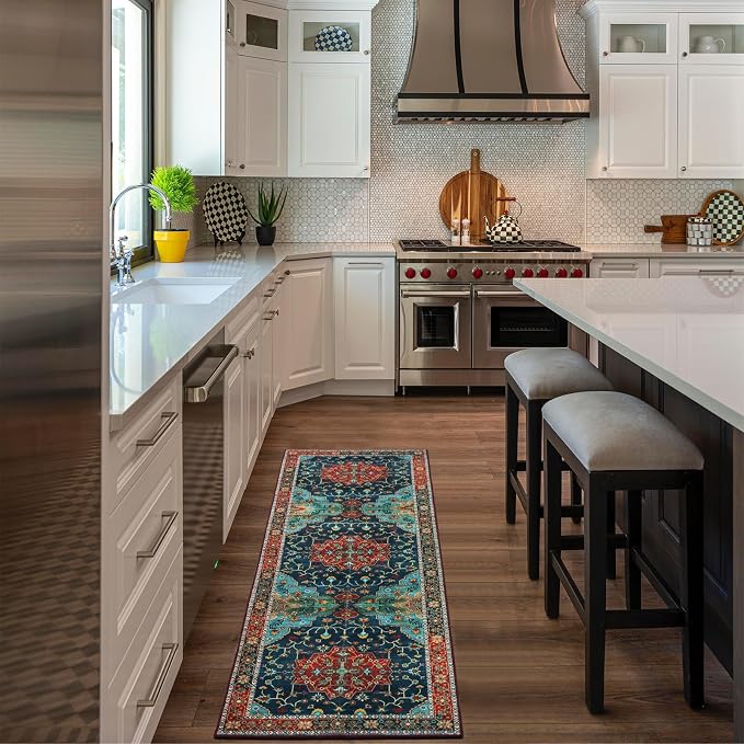 WILLSUN Washable Area Rugs, 2x6 Non-Slip Boho Area Rugs - Image 2