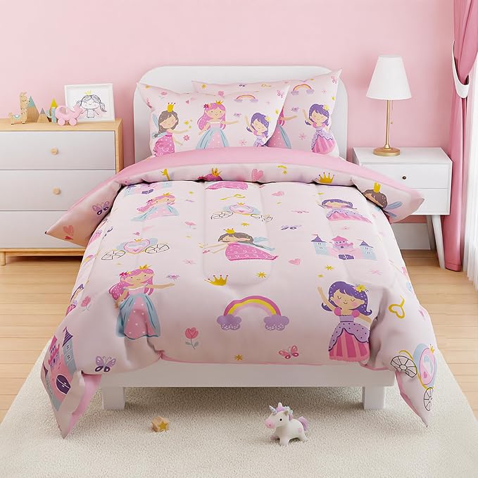 SANDJEST Princess Comforter Set Full Size 98x86in - Image 6