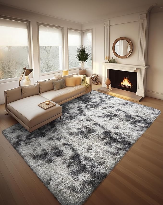 Ophanie Tie-Dyed Grey&White 8x10 Area Rugs - Image 5
