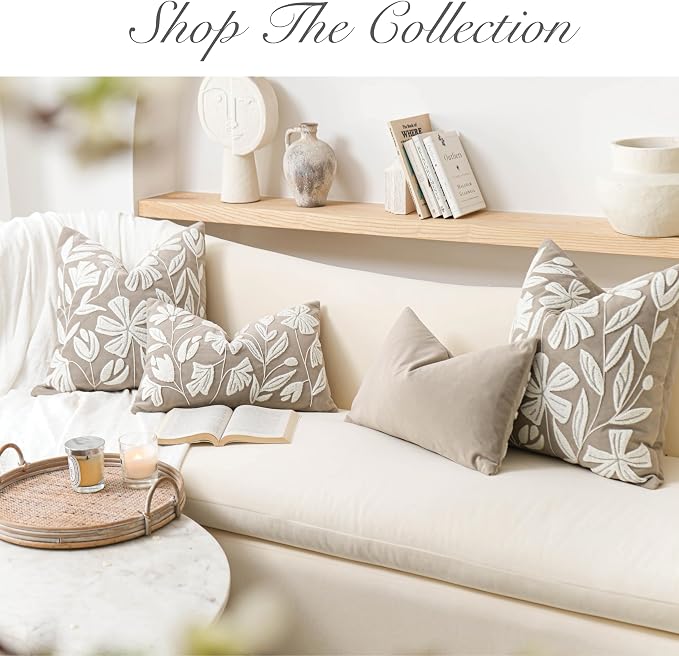 BlissBlush Taupe Velvet Decorative Throw Pillow Cover 20X20, Neutral Brown - Image 8