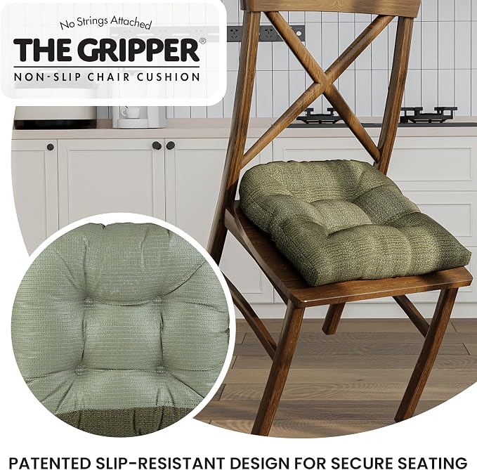 Klear Vu Gripper Overstuffed Universal Non-Slip Dining Chair Cushions - Image 5