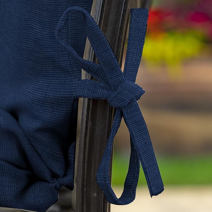 Arden Outdoor Midback Chair Cushion, 18 x 16.5, Sapphire Blue Leala - Image 7
