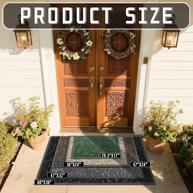 Yimobra Large Door Mat Outside Entrance 47x24, Waterproof Sturdy Outdoor Mats - Image 2