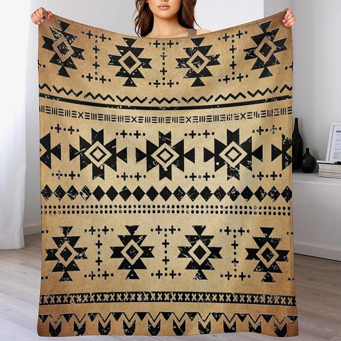 Tribal Aztec Throw Blanket, Southwestern Native Blanket, Vintage Ethnic - Image 8