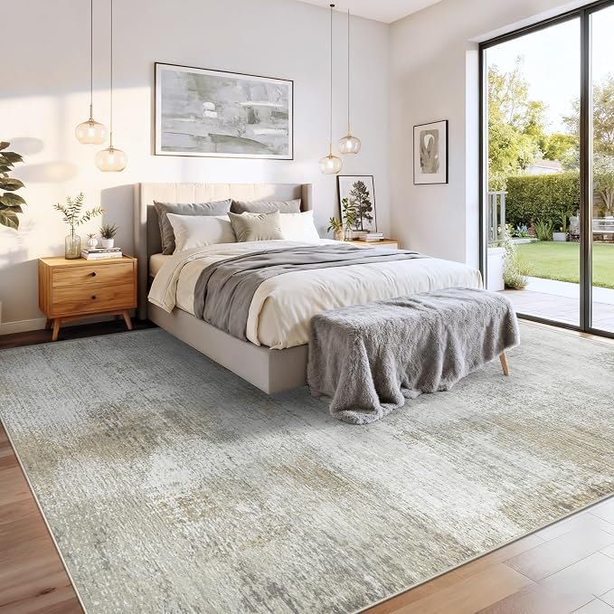 8x10 Area Rugs for Living Room: Washable Modern Abstract Rug Large Soft - Image 8