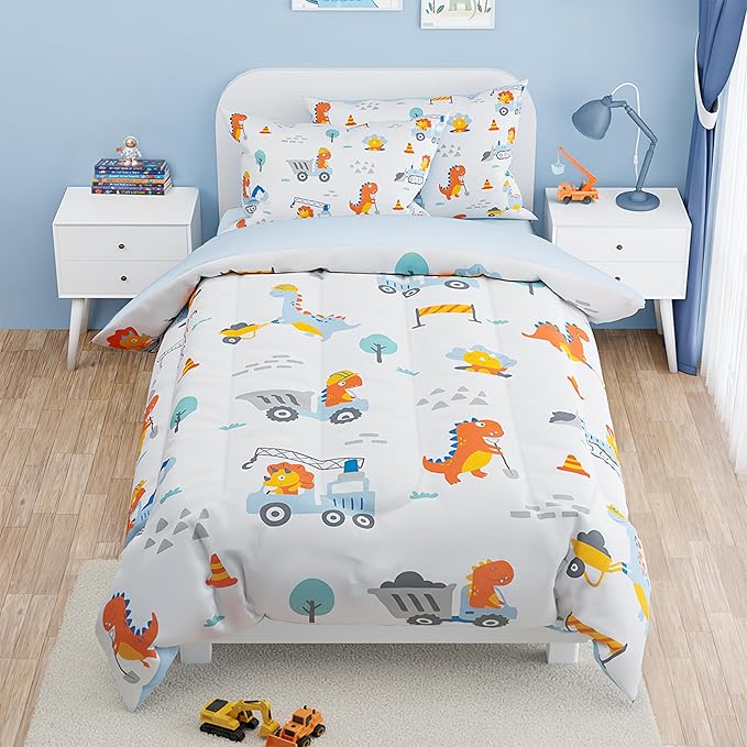 SANDJEST Dinosaur Comforter Set Twin Size 68x86in by SANDJEST