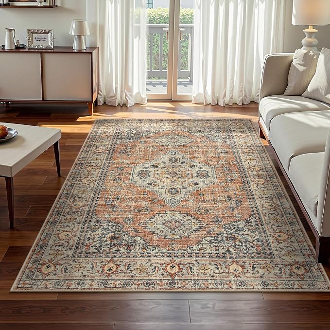 Lahome Oriental Washable Rugs 5x7, Soft 5x7 Rug by Lahome
