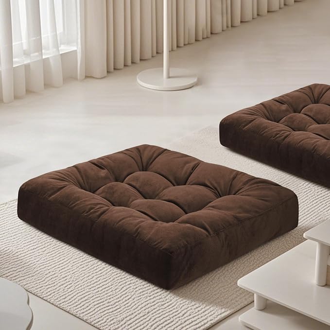 Meditation Floor Pillow 22×22 Inch 2 Pack Large Floor Cushions by FlyGulls