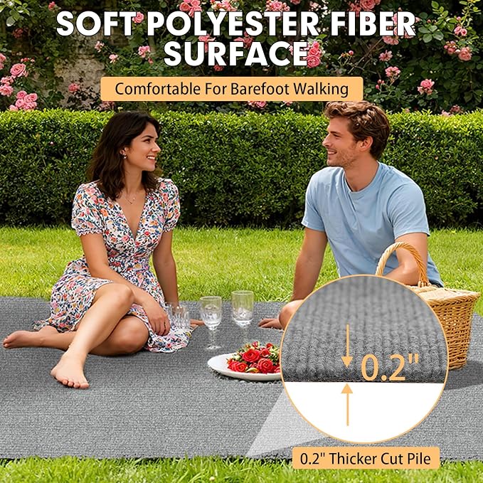 Marine Carpet, 6 FT x 14 FT Smoke Gray Indoor Outdoor Carpet 0.2" Thick Boat - Image 4