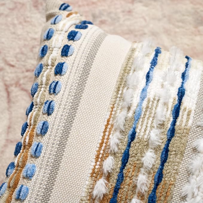 Aeckself Boho Chenille Tufted Throw Pillow Covers 18x18 Inch Set of 2, - Image 3