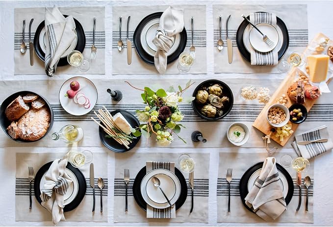 Solino Home Stripe Linen Table Runner 90 Inches Long - Image 3