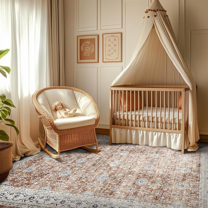 jinchan Floral 5x7 Area Rugs for Bedroom - Image 3
