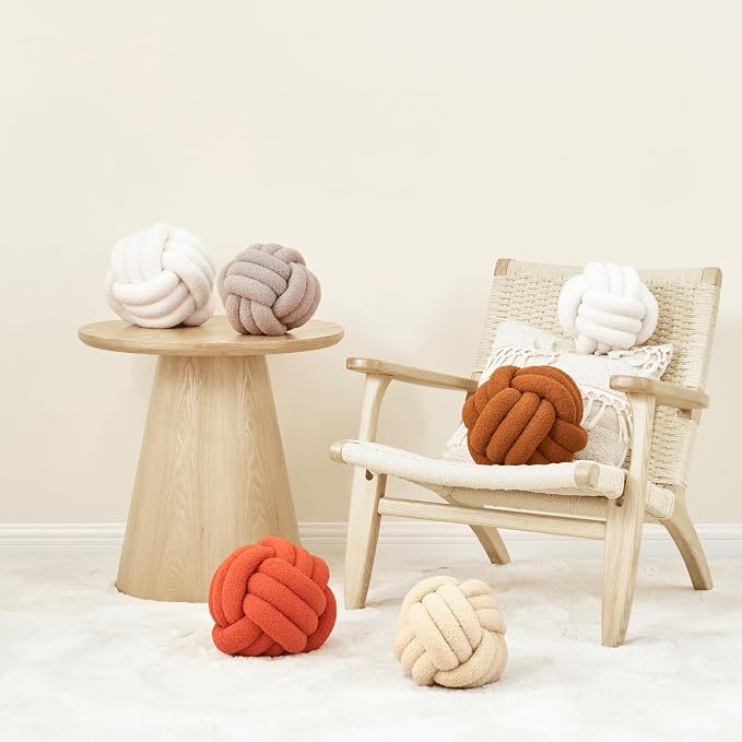 Petrella Knot Pillow Throw Pillows Ball Round Throw Pillows Home Decor Cushion - Image 4