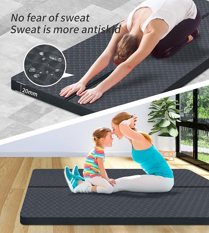 nuveti Large Exercise Mat - 15mm/20mm/30mm Thick Yoga Mat | Workout Mat - Image 6