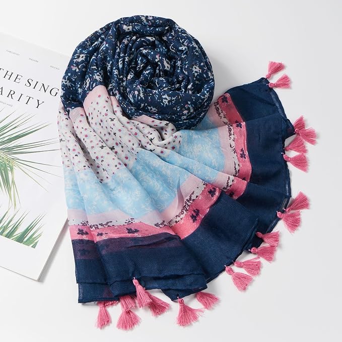Scarf for Women Lightweight Soft Floral Leopard Printed Scarves Fall Winter - Image 4