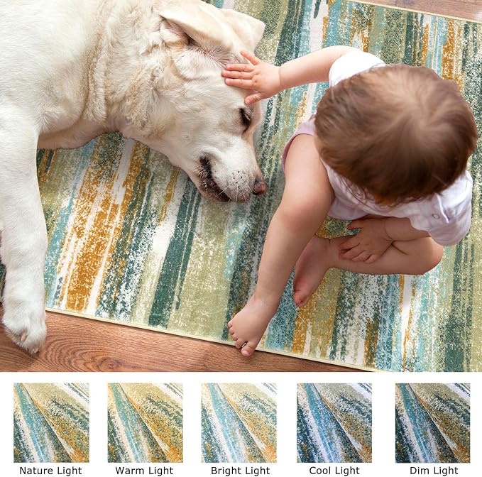 Modern Abstract Runner Rug 3x10 - Image 3