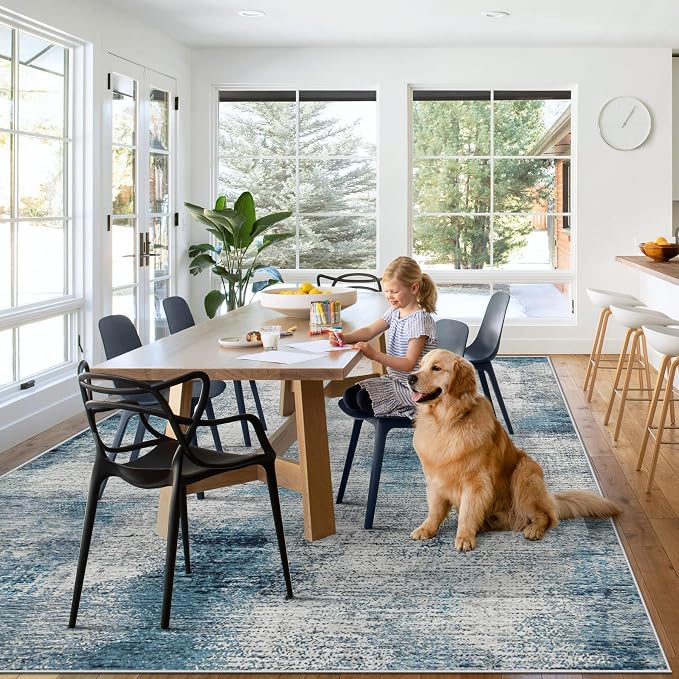 9x12 Area Rugs for Living Room: Washable Modern Abstract Rug Large Soft - Image 7