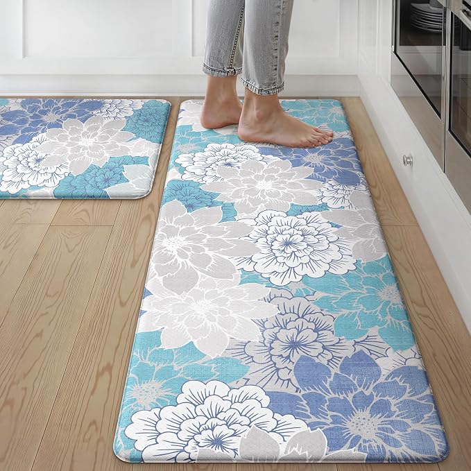 GENIMO Kitchen Mats for Floor, Kitchen Rugs Non Slip Washable Sets of 2 by GENIMO