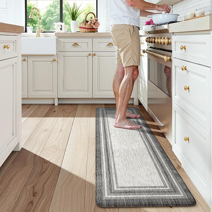 KIMODE Anti Fatigue Kitchen Mat, Cushioned Farmhouse Kitchen Runner Rug by KIMODE