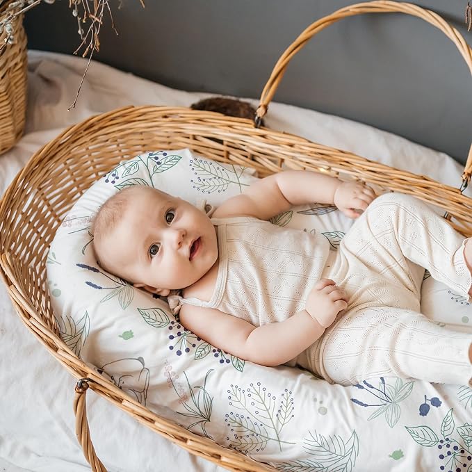 Gllquen Baby Bassinet Sheets 4 Pack, Breathable Cozy Fitted Mattress Sheet - Image 2