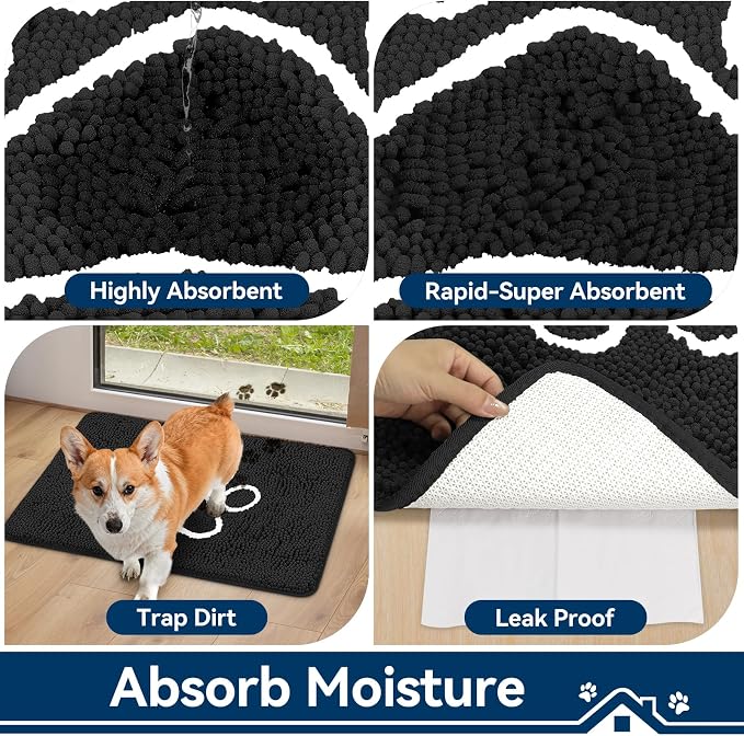 Bcoimo Super Absorbent Dog Door Mat, Pet Rugs - Image 4