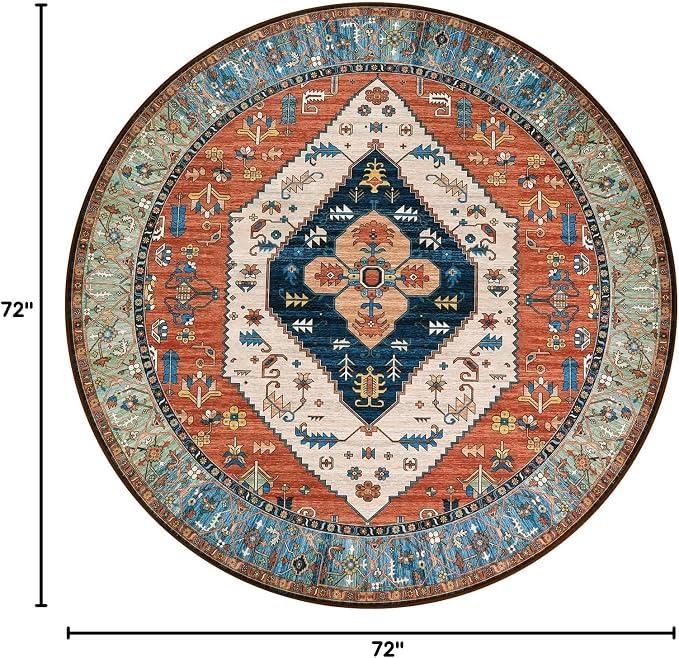 Lahome Ultra-Thin Round Rugs - 6ft Washable Round Area Rugs - Image 2
