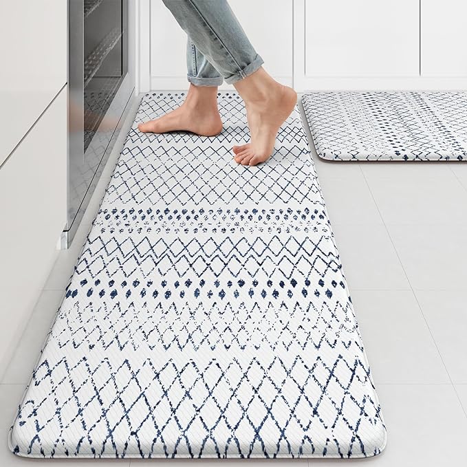 KIMODE Kitchen Mats 2PCS, Cushioned Anti Fatigue Boho Kitchen Rugs and Mats by KIMODE