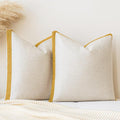 a moment Loop Yarn Linen-Like Pillow Cover Natural Soft Decorative Throw Pillow by amoment