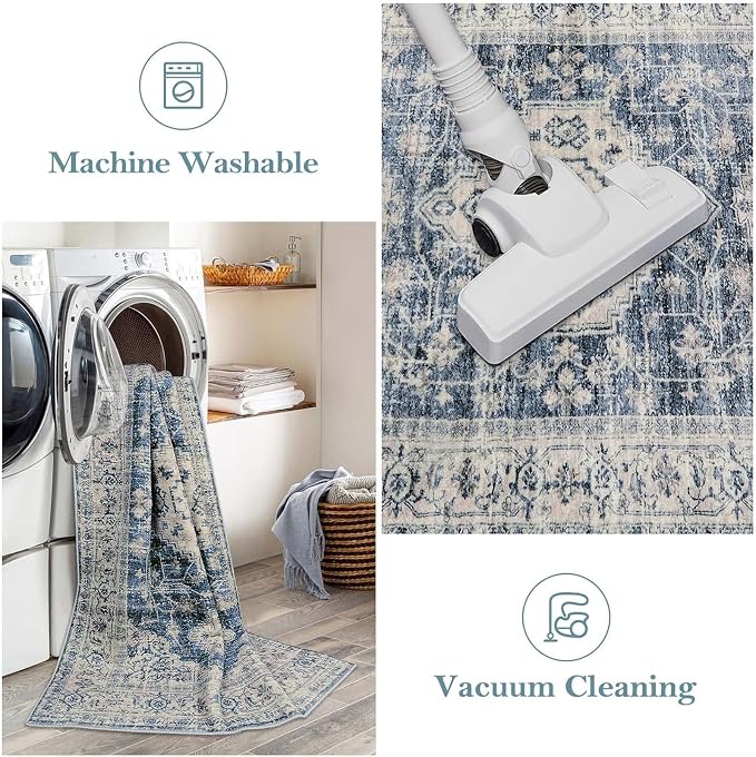 Lahome Oriental Hallway Runner Rug Non Slip, 2.5x8 Kitchen Washable Runner Soft - Image 4