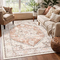 LIVEBOX 5x7 Area Rugs for Living Room, Washable Nursery Orange Boho Rug Soft by LIVEBOX