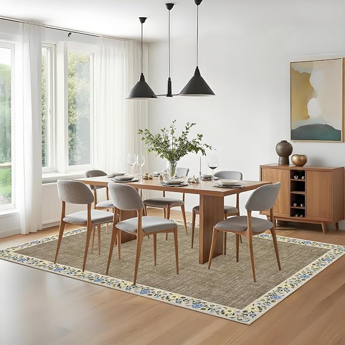 GarveeHome 4x6 Area Rugs for Bedroom Living Room Machine Washable Rugs Floral - Image 2