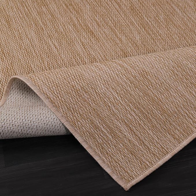 Washable Indoor Outdoor Rug 6x9 Weather Resistant Area Rugs Modern Solid Jute - Image 10