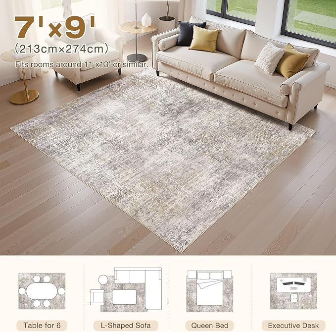 Abstract Living Room Rug 7x9 - Image 2