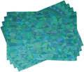 Ambesonne Teal Place Mats Set of 4, Abstract Irregular Triangle Mosaic Design by Ambesonne
